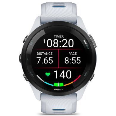 Смарт-годинник Garmin Forerunner 265 Black Bezel with Whitestone Case and Whitestone/Tidal Blue Silicone Band (010-02810-51) [608224]