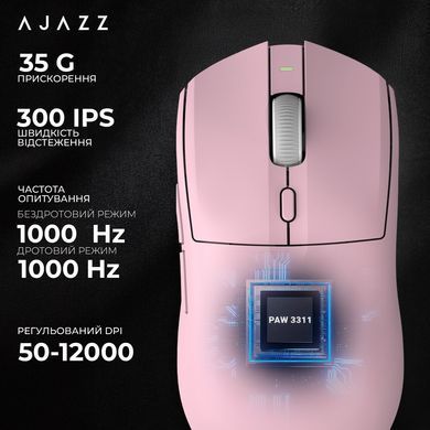 Миша бездротова Ajazz AJ139 V2 Pink (AJ139-V2-MC-Pink) [616174]