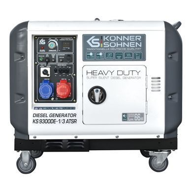Генератор дизельний Konner&Sohnen KS 9300DE-1/3 ATSR, 230/400В, 6.5/6.0кВт, 7.5/7.0кВт, 1/3Фази, АВР(ATS), електростартер, 168кг (KS9300DE-1/3ATSR) [105934]