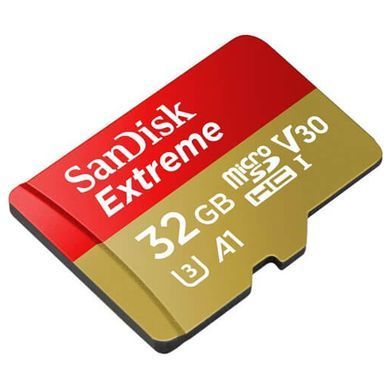 Карта пам'яті microSDHC (UHS-1 U3) SanDisk Extreme Action A1 32Gb class 10 V30 (R100MB/s, 667x) (adapter SD) (SDSQXAF-032G-GN6MA) [804425]