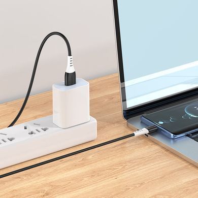 Кабель HOCO X82 USB to Type-C 3A, 1m, silicone, silicone connectors, Black (6931474768575) [804350]