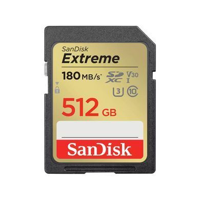 Карта пам'яті SanDisk SD 512GB C10 UHS-I U3 R180/W130MB/s Extreme V30 (SDSDXVV-512G-GNCIN) [108936]