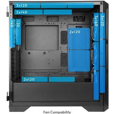 Корпус Chieftec APEX 4x120mm A-RGB, USB-C, E-ATX, без БЖ, Black (GA-01B-TG-OP) [403287]