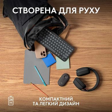 Миша бездротова Logitech Pebble Mouse 2 M350s Graphite (910-007015) [609385]