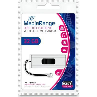 Флеш-накопичувач USB3.0 32GB MediaRange Black/Silver (MR916) [607301]