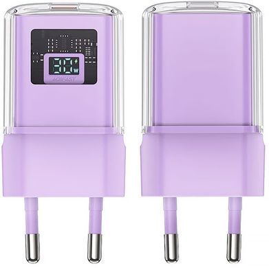 Зарядний пристрій 1xUSB-C 30W Gan A53 Fast Charger alfalfa purple Acefast (6974316282365) [402143]