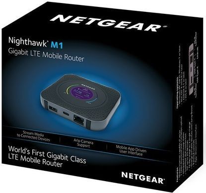Мобільний Маршрутизатор NETGEAR MR1100 Nighthawk M1 4G/LTE, 1xGE LAN/WAN, 1xUSB, 1xUSB TypeC, 1Гбіт/с, 2xTS-9 (MR1100-100EUS) [104393]