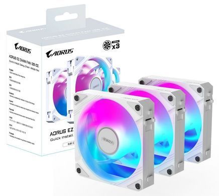 Вентилятор Gigabyte Aorus EZ Chain Fan 120 Ice 3-Pack White (GP-ECFAN1203 ICE) [615500]
