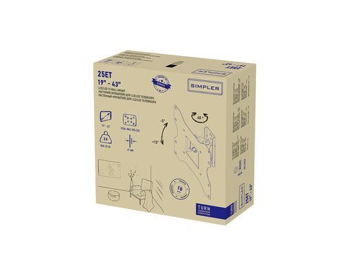 Кріплення ТВ поворотне Simpler 22-43" (25ET) [106946]