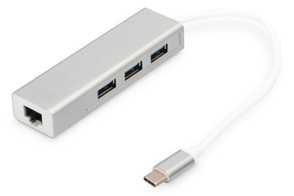 Концентратор DIGITUS USB-C - USB 3.0 3 Port Hub + Gigabit Ethernet (DA-70255) [108805]