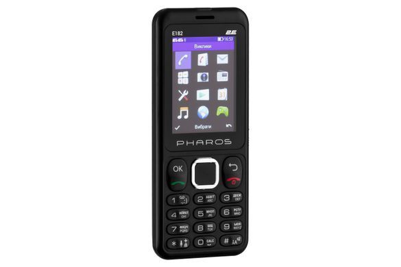 Мобільний телефон 2E E182 2.4" 2SIM, 1700мА&bull;год, чорний (688130245234) [11224]