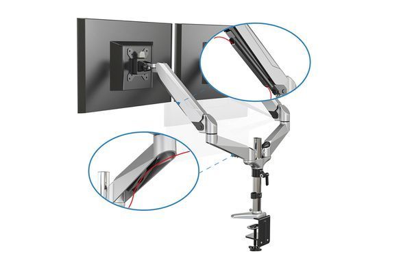 Кріплення DIGITUS Dual Monitor Clamp gas spring, 15-32", з нахилом, поворотом (DA-90353) [16995]