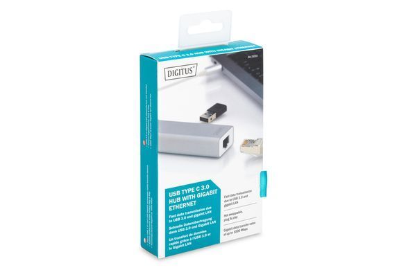 Концентратор DIGITUS USB-C - USB 3.0 3 Port Hub + Gigabit Ethernet (DA-70255) [108805]