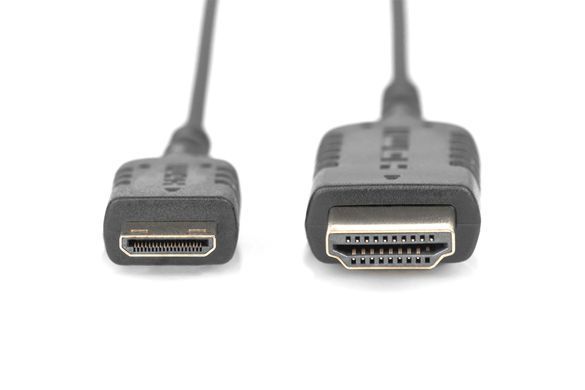 Кабель DIGITUS HDMI-miniHDMI (AM/СM), Ultra HD, 2.0м, чорний (DB-330121-020-S) [110459]