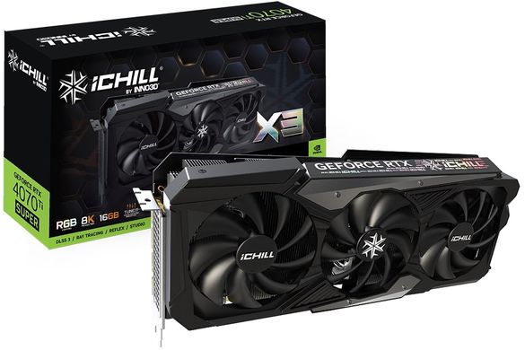 Inno3d Відеокарта GeForce RTX 4070 Ti Super 16GB GDDR6X iChill X3 (C407TS3-166XX-186148H)