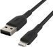 Кабель USB-A > Lightning заряджання/синхронізації Belkin 2м, 12Вт, плетений, чорний (CAA002BT2MBK) [108527], фото 4