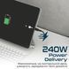 Кабель Promate PowerBolt240 USB Type-C - USB Type-C (M/M), 5 A, 240 W, 1 м, Black (powerbolt240-1m.black) [604302], фото 2