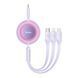 Кабель Baseus Bright Mirror 2 Series Retractable 3-in-1 Fast Charging Data Cable Type-C to M+L+C 100W 1.1m Purple (CAMJ010205) [802617], фото 1