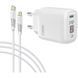 Мережевий зарядний пристрій Intaleo TCGQPD120L (1USBx3A) White + кабель Lightning (1283126510007) [603087], фото 3