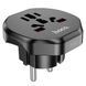 Мережевий адаптер HOCO AC6 Unimpeded universal conversion plug Black (6931474791511) [803289], фото 1