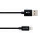 Кабель Canyon USB - Lightning (M/M), 8-pin, обплетення, 1 м, Black (CNE-CFI3B) [603693], фото 2