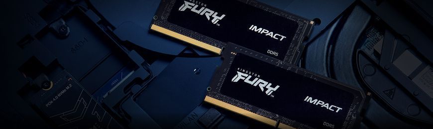 Пам'ять ноутбука Kingston DDR5 32GB KIT (16GBx2) 5600 FURY Impact PnP (KF556S40IBK2-32) [111002]