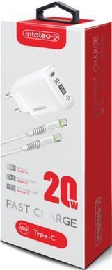 Мережевий зарядний пристрій Intaleo TCGQPD120T (1USBx3A) White + кабель USB Type С (1283126509988) [603088]