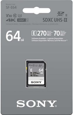 Карта пам'яті Sony SDXC 64GB C10 UHS-II U3 V30 R270/W45MB/s Entry (SFE64A.ET4) [108937]