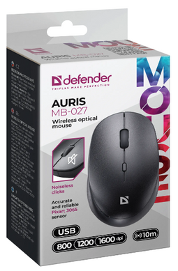 Миша Defender Auris MB-027, Black (52027) [200809]