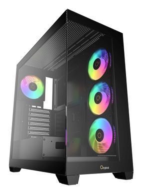 Корпус для комп'ютера ATX W/O PSU GAMMA C72 BK ARGB OCYPUS (GAMMA-C72-BKD400XX-GL) [502884]
