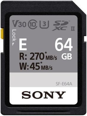 Карта пам'яті Sony SDXC 64GB C10 UHS-II U3 V30 R270/W45MB/s Entry (SFE64A.ET4) [108937]