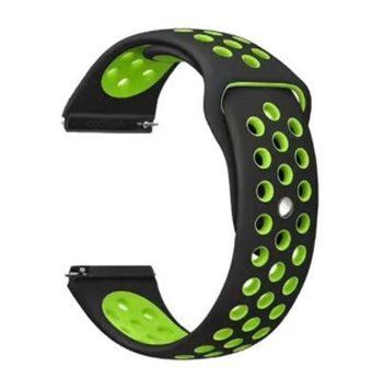 Ремінець BeCover Vents Style для Xiaomi iMi KW66/Mi Watch Color/Watch S1 Active/Haylou LS01/LS05 Black-Green (705802) [618333]
