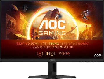 Монітор TFT 23.8" AOC, IPS, 180Гц, 0,5мс, 2хHDMI, DP, колонки, чорно-сірий (24G4XE) [400524]