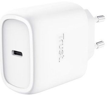 Зарядний пристрій мережевий Trust Maxo 45Вт, GaN, USB-C PD/PPS, білий (25522_TRUST) [111089]
