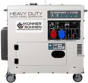 Генератор дизельний Konner&Sohnen KS 9200HDES-1/3 ATSR (EURO V),230/400В,6.5/6.0кВт,7.5/7.0кВт,1/3Фази, АВР(ATS), електростартер, 168кг (KS9200HDES-1/3ATSR) [105935]