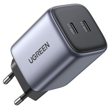 Зарядний пристрій 2xUSB 45W (2xUSB-C) Gan PD 25W+20W, CD294 Ugreen Сірий (90573) [402106]