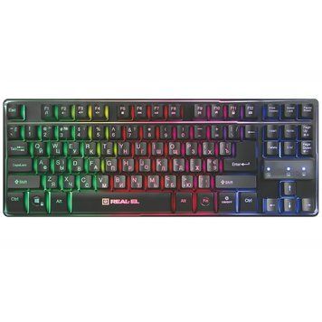 Клавіатура REAL-EL Gaming 8710 TKL Backlit Ukr Black (EL123100030) [605944]