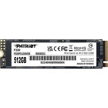 Накопичувач SSD 512GB Patriot P320 M.2 2280 PCIe 3.0 x4 NVMe 3D NAND (P320P512GM28) [607941]