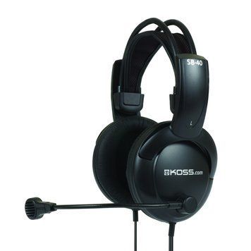 Гарнітура комп'ютерна стерео Over-Ear Koss SB40, 2x 3.5мм, Uni Mic, 2.4м, Чорний (194738.101) [17177]