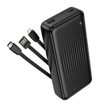 Зовнішній акумулятор BOROFONE BJ79A Clever power bank with 3 cables(20000mAh) Black (6941991121555) [806605]
