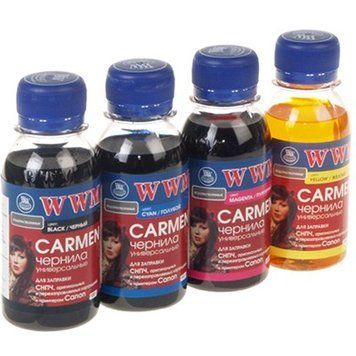 Комплект чорнил WWM Universal Carmen для Сanon серий PIXMA iP/iX/MP/MX/MG В/C/M/Y(CARMEN/SET.4-2) 4*100 (CARMEN.SET-2) [617162]