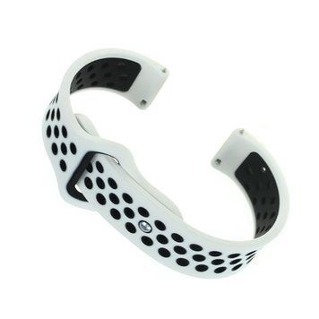 Ремінець BeCover Nike Style для Samsung Galaxy (20mm)/Watch 5/ Watch 4 40/44mm/Watch 4 Classic 42mm/Watch Active/Active 2 40/44mm/Watch 3 41mm/Gear S2/Classic/Gear Sport White-Black (705696) [604651]