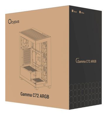 Корпус для комп'ютера ATX W/O PSU GAMMA C72 BK ARGB OCYPUS (GAMMA-C72-BKD400XX-GL) [502884]