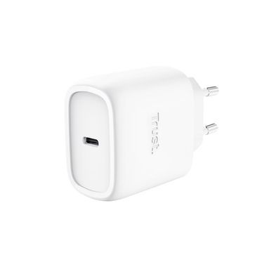 Зарядний пристрій мережевий Trust Maxo 45Вт, GaN, USB-C PD/PPS, білий (25522_TRUST) [111089]