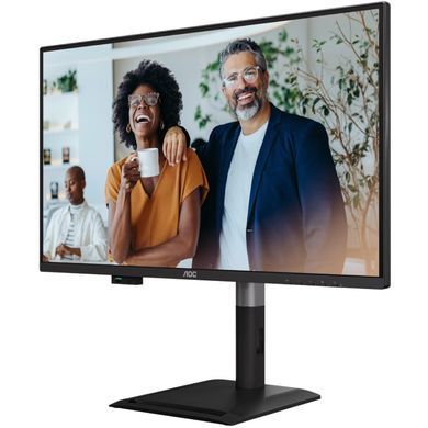 Монітор TFT 27" AOC, QHD, IPS, 120Hz, HDMI, DP, USB-C, RJ-45, USB-hub, HAS, Pivot, колонки, чорний (Q27P4CV) [405202]