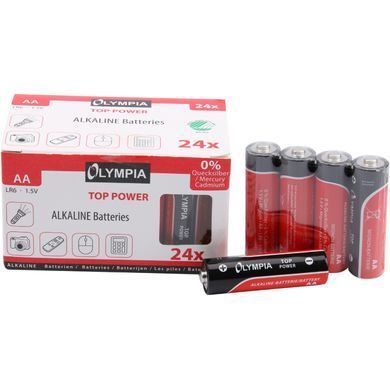 Батарейка AA, 1.5V, Лужна, Olympia, Alkaline, (BOX 24 шт.) (40179) [404986]