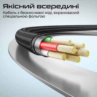 Кабель Promate Springy USB Type-C - USB Type-C (M/M), 3 A, 60 W, 1.2 м, Black (springy.black) [604303]
