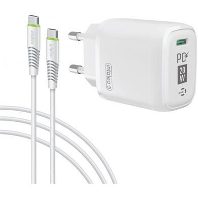 Мережевий зарядний пристрій Intaleo TCGQPD120T (1USBx3A) White + кабель USB Type С (1283126509988) [603088]