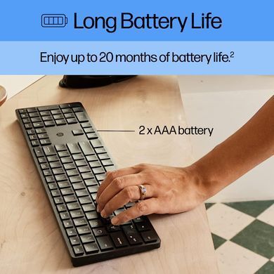 Клавіатура мембранна HP 450 Programmable, 108key, WL, EN/UK, чорний (4R184AA) [103570]