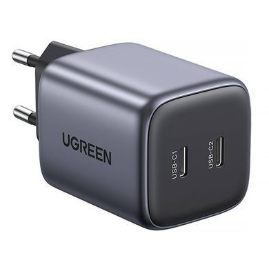 Зарядний пристрій 2xUSB 45W (2xUSB-C) Gan PD 25W+20W, CD294 Ugreen Сірий (90573) [402106]